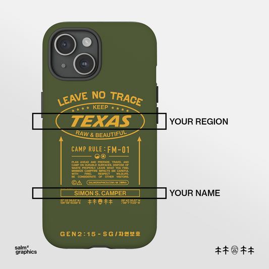 LEAVE NO TRACE PLEDGE / PERSONALIZED iPHONE CASE