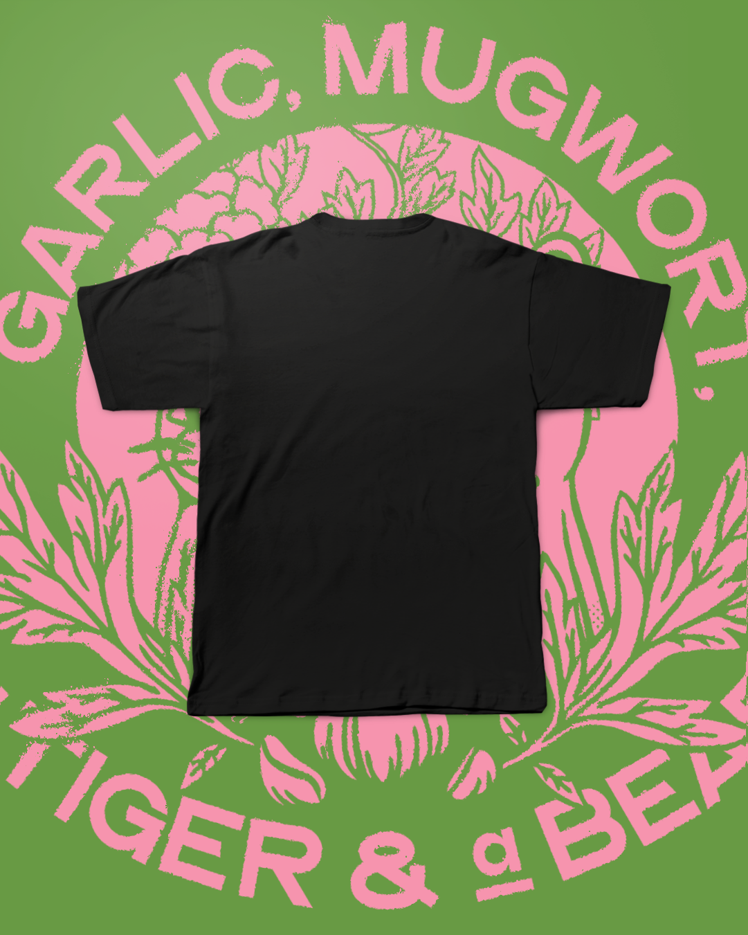 GARLIC, MUGWORT, A TIGER & A BEAR T-SHIRT