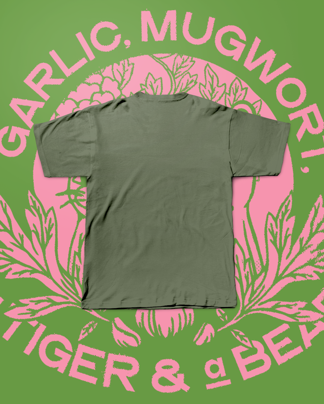 GARLIC, MUGWORT, A TIGER & A BEAR T-SHIRT