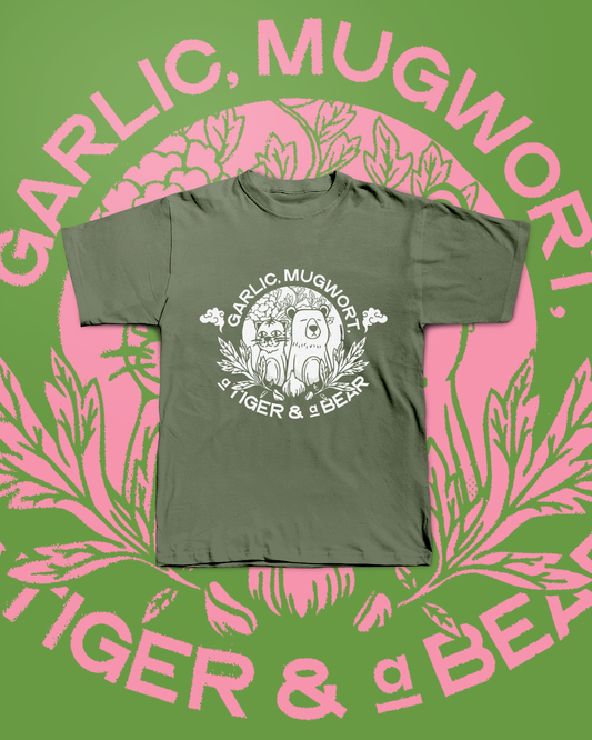 GARLIC, MUGWORT, A TIGER & A BEAR T-SHIRT