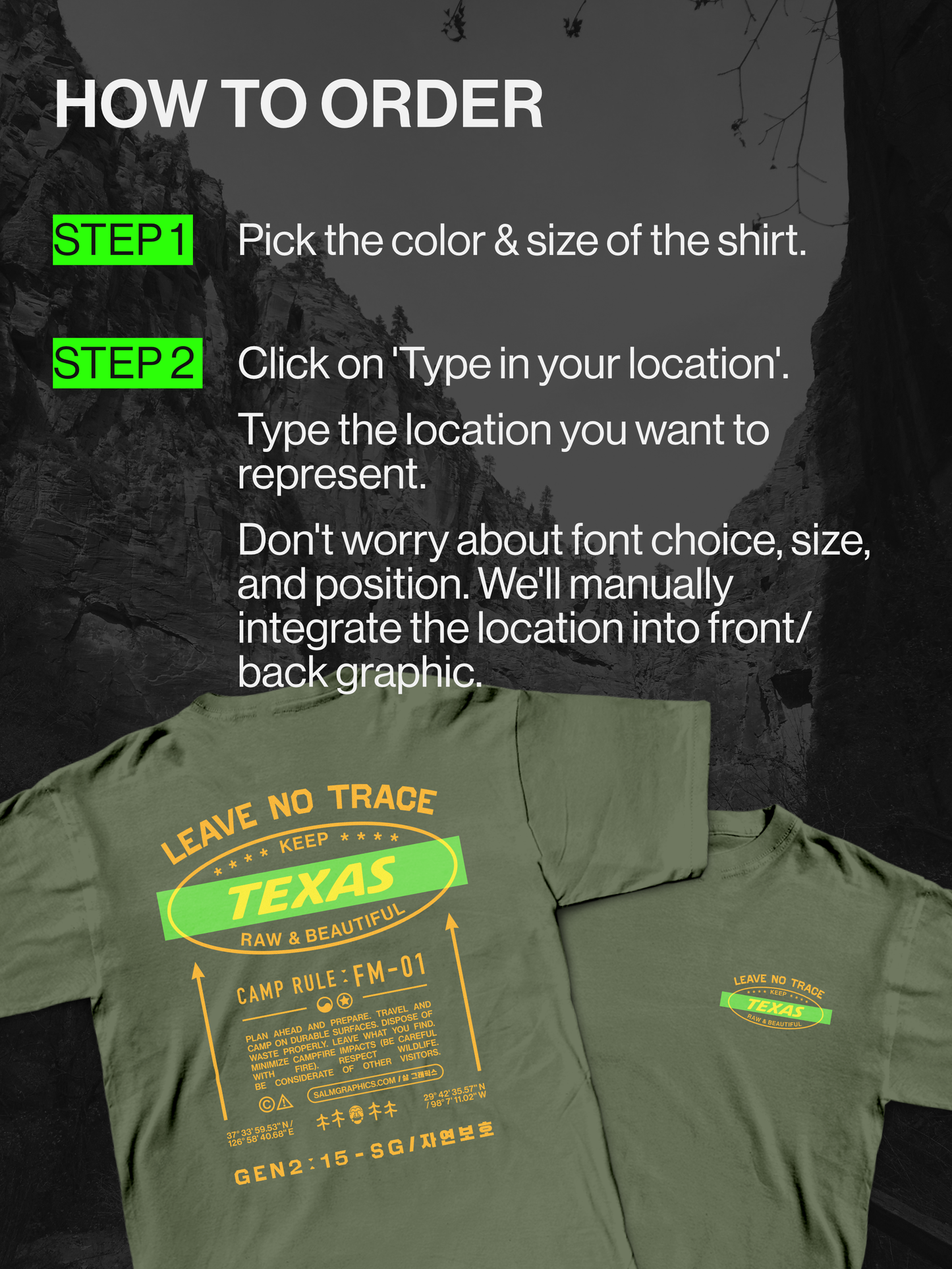 [PERSONALIZATION] LEAVE NO TRACE T-SHIRT