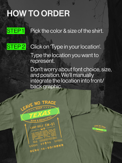 [PERSONALIZATION] LEAVE NO TRACE T-SHIRT