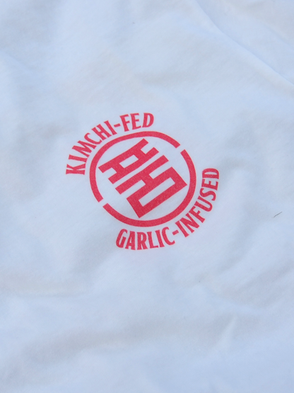 KIMCHI-FED, GARLIC-INFUSED T-SHIRT